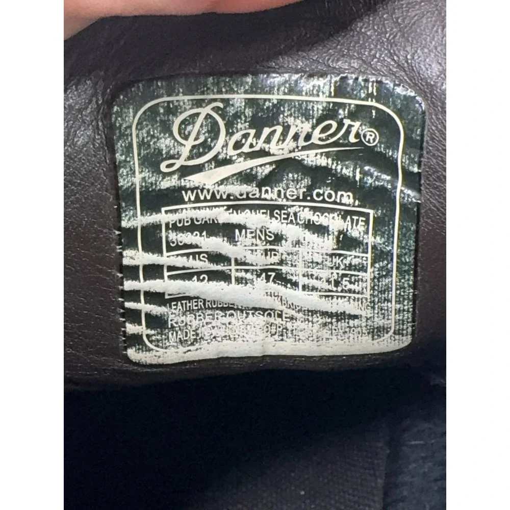 Danner Pub Garden Chelsea‎ Boots Mens 12 Chocolate Leather Rubber Waterproof USA